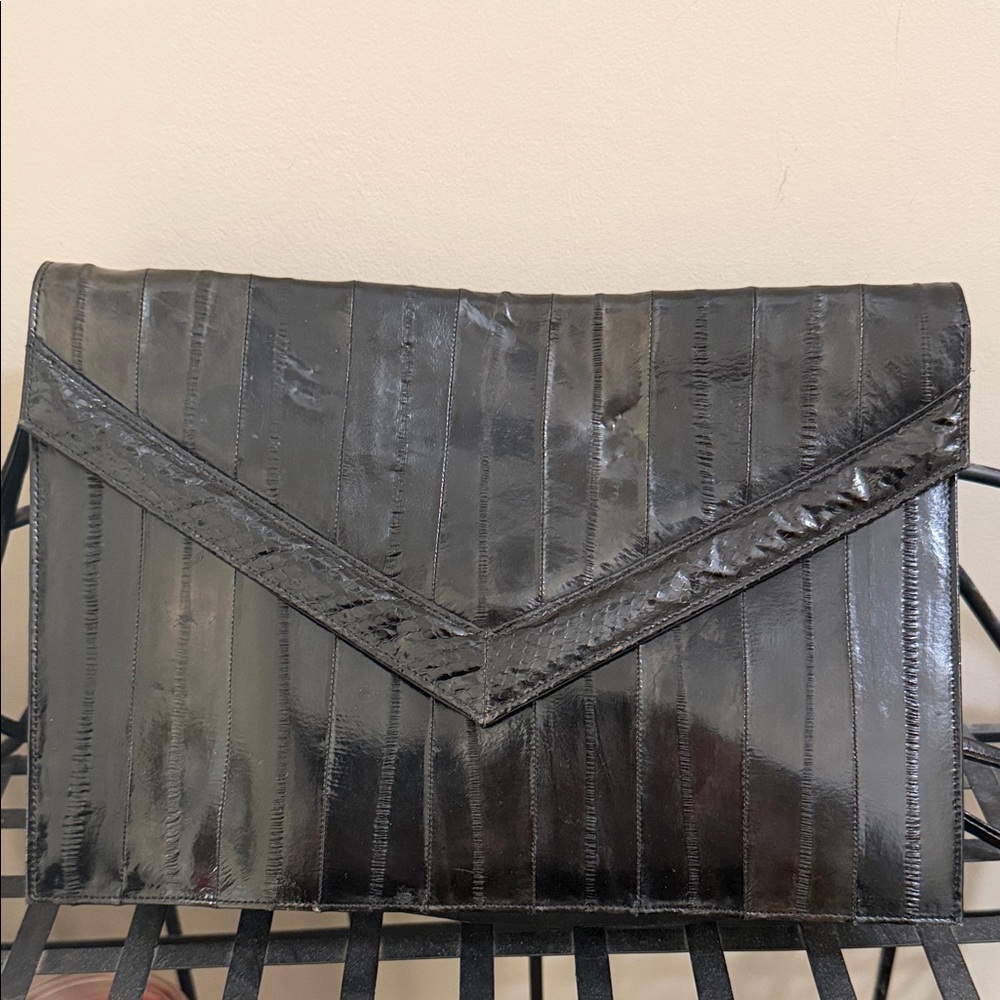 Vintage Genuine‎ Eel Skin Envelope Bag. Made in Korea